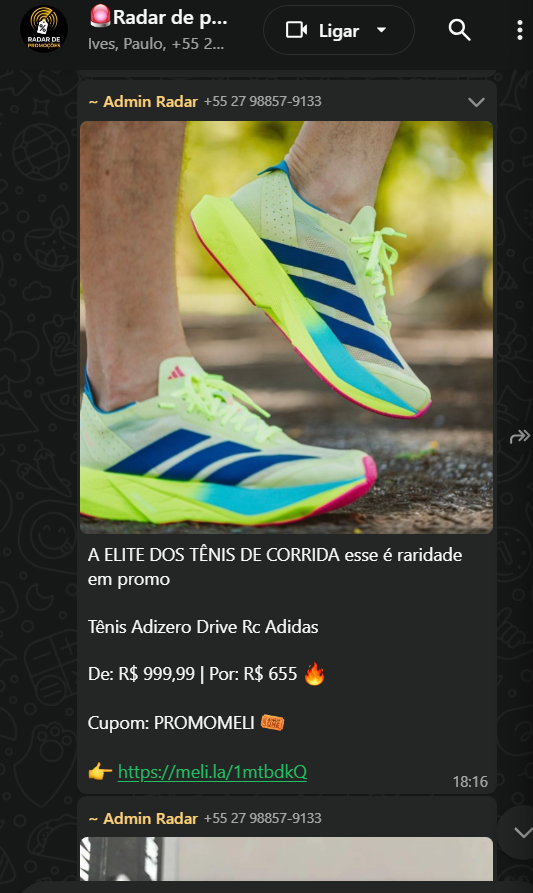 Exemplo de tênis com desconto